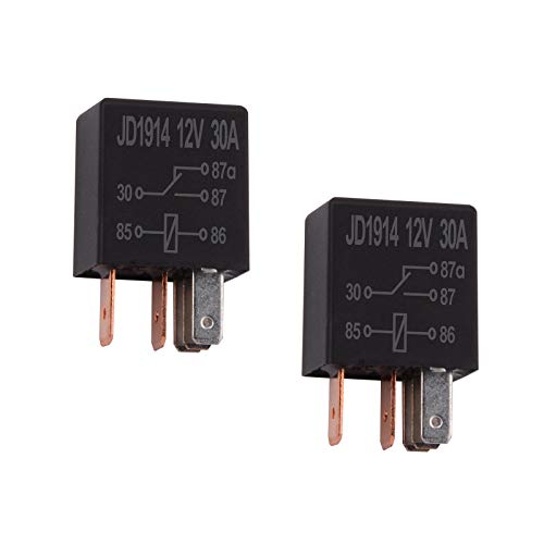 Ehdis 2 Piezas Relé para Coche 12V 30A 5 Pin, SPDT Multiusos relé Heavy Duty relé estándar, contactor de relé Interruptor de alimentación, de los detectores magnéticos y Entrantes, Paquete de 2