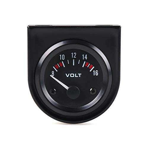 ErNahdasA Medidor de tacómetro automático para Coche Coche 2"Voltímetro Universal de 52 mm 8~16V Volty Gauge Light Light Voltage Gauge Meter Meter Racing Meder para carros (Color : Black)