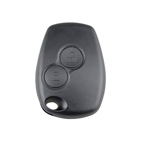 Estuche de repuesto para llavero - 2 botones Carcasa para llave de coche Carcasa para control remoto Estuche para llavero en blanco para Renault Dacia Modus Clio 3 Twingo Kangoo 2 Sin logotipo - Negro