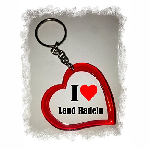 EXCLUSIVO: Llavero del corazón "I Love Land Hadeln" , una gran idea para un regalo para su pareja, familiares y muchos más! - socios remolques, encantos encantos mochila, bolso, encantos del amor, te, amigos, amantes del amor, accesorio, Amo, Made in Germ