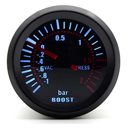 FENGFENG Sun Can 52mm Turbo Boost Gauge Presión LED Mostrar Meter Meter Alto Precisión Fácil Operación PSI Turbo Medidor de presión Accesorios para automóviles (Color : Black)