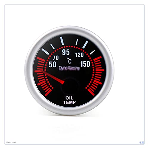 FENGFENG Sun Can Dynoracing 2"52mm Lente de Humo Boost Gaost Bar PSI Agua Agua Temp petróleo Temp Oleo Presión Voltímetro Nivel de Combustible Tacómetro RPM Calibrador (Color : Oil Temp Gauge)