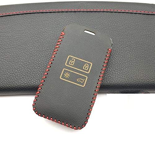 FFHJHJ La última Funda Protectora de Cuero para Llave de Coche, Cubierta Protectora, Control Remoto de Entrada sin Llave para Renault Koleos Megane Scenic Kadjar Sandero, Negro