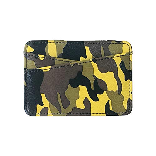 FSYX Wallet New Military Camouflage Camouflage Mini Cartera mágica de Cuero para Hombres con Monedero Monedero Delgado Monedero   Amarillo