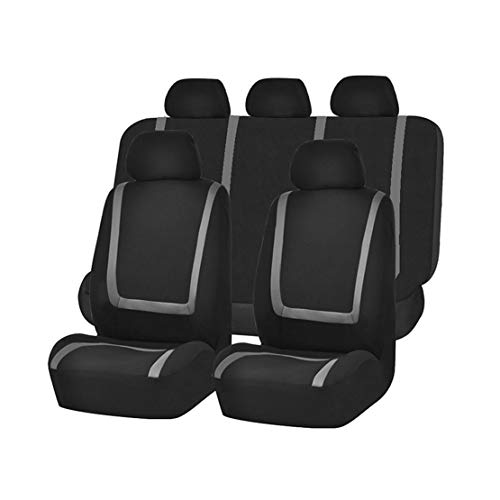 GODGETS Juego de Fundas para Asientos de Coche, Fundas Frontales y Traseras con Reposacabezas, Universales,Gris Oscuro,2 * Asiento Delantero + 3 * Asiento Trasero