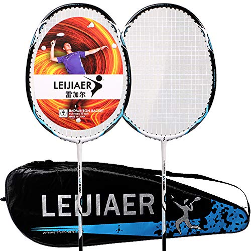 Godyluck- 2pcs Raqueta de bádminton Competencia Plume 2 Jugadores Juego de reemplazo de Bate de bádminton Raqueta de bádminton de Fibra de Carbono Ultraligera con Bolsa