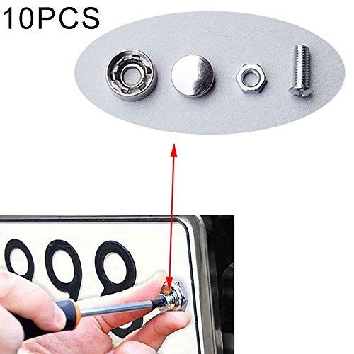 GUOLIANG Tuercas y Tornillos Tornillos antirrobo del carnet de Conducir de la Placa Tornillos del Marco Pernos (10) Sets