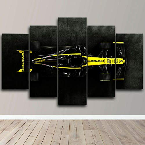 Gxucoa 5 Piezas Lienzo Poster HD Arte De La Pared Impresa Fórmula 1 Renault F1 Racing