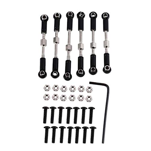 HenShiXin Estable For WLtoys 144001 1/14 RC Recambios del reemplazo de Accesorios de Metal servo tirón Rod dirección axial, Barra de Set, Negro Excelente