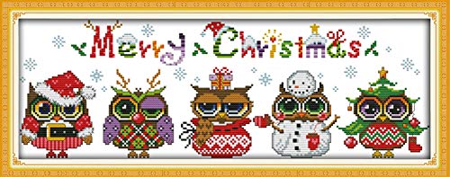 Kits de punto de cruz New Releases Bricolaje Kit de bordado Hecho a mano Kit de Costura Regalos de Navidad Cross Stitch Kits DIY Embroidery Needlework (1, 14CT)