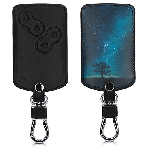 kwmobile Funda Compatible con Renault Llave de Coche de 4 Botones (Solo Keyless Go) - Cubierta de Cuero sintético - Case para Mando y Control de Auto árbol y Estrellas