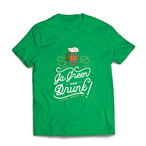 lepni.me Camisetas Hombre IR Verde y Borracho Feliz Día de la Cerveza (XXX-Large Verde Multicolor)