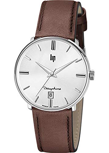 Lip – Dauphine 38 – Reloj Hombre – h671 m437 – Pulsera Piel Marrón – Reloj Plata – Date