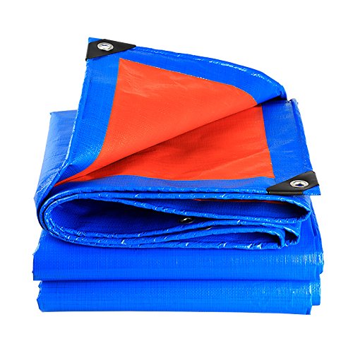 Lona De Protección Impermeable De La Lona De La Lona Para Contratistas, Campistas, Pintores, Granjeros, Barcos, Motocicletas - Azul/Rojo,Resistente A Los Rayos Uv, Reforzado Con Ojales,3M×3M