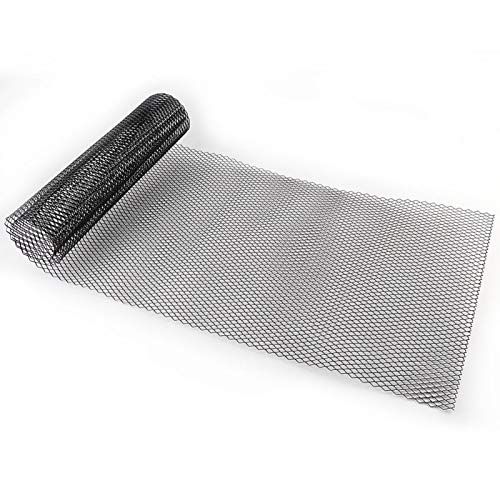 Malla de rejilla de coche, Fydun 6x12 mm Aleación de aluminio Parrilla de carreras de coches Net Grid Universal Rejilla delantera rómbica del parachoques del cuerpo (negro)