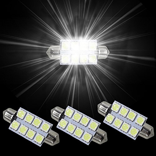 Muchkey - 8&nbsp;x Bombillas LED interiores SMD Festoon C10&nbsp;para Transporter T2&nbsp;T4&nbsp;T5&nbsp;3 unidades, blanco, 42&nbsp;mm
