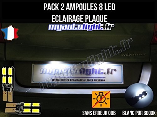 Pack Bombillas LED iluminación placa para Renault Megane 2