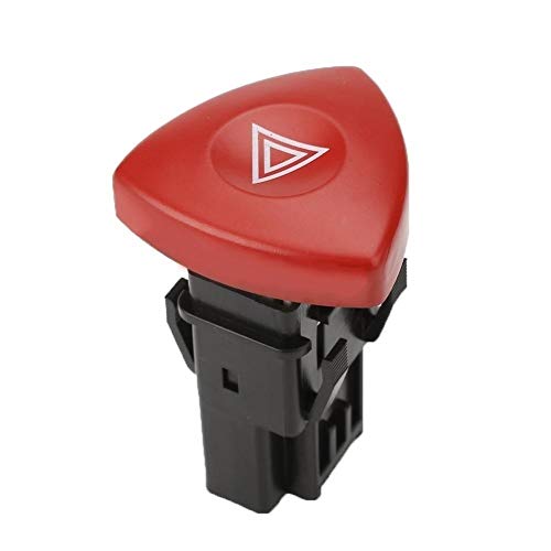 Perilla del botón del Interruptor Interruptor de Coches Coche de la luz de Emergencia de Peligro/Fit for Renault Trafic 2 Laguna 2 Espace 4 Master Botón de Cuidado Interruptor de luz (Color : Red)