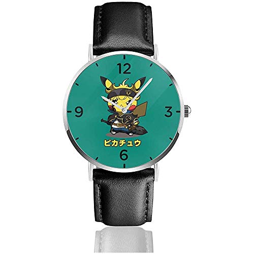 Pi-CHU Black Clover Relojes de Pulsera con Correa de Cuero de PU