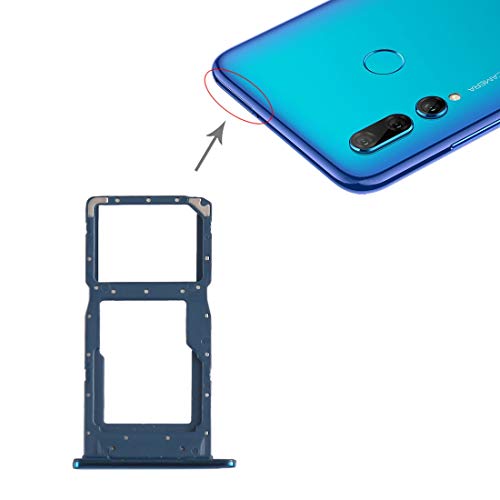 Recambios del teléfono móvil Bandeja LGMIN Tarjeta SIM Bandeja + Tarjeta SIM/Bandeja de Tarjeta Micro SD for Huawei P Smart + (2019) (Azul) Nuevo en 2020 (Color : Blue)