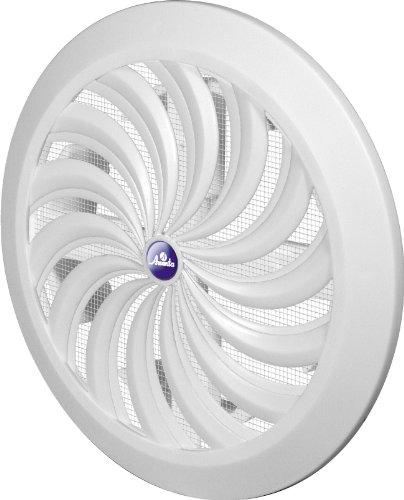 Rejilla de ventilación, diámetro 15 cm, forma redonda, color blanco, de plástico con cierre, con mosquitera T 89