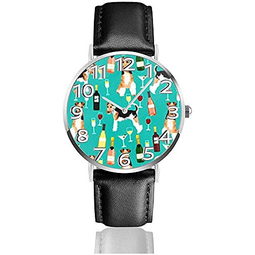 Reloj de Pulsera Wire Fox Terriers Raza de Perro Reloj de Cuarzo Casual clásico Relojes para Hombres Mujeres