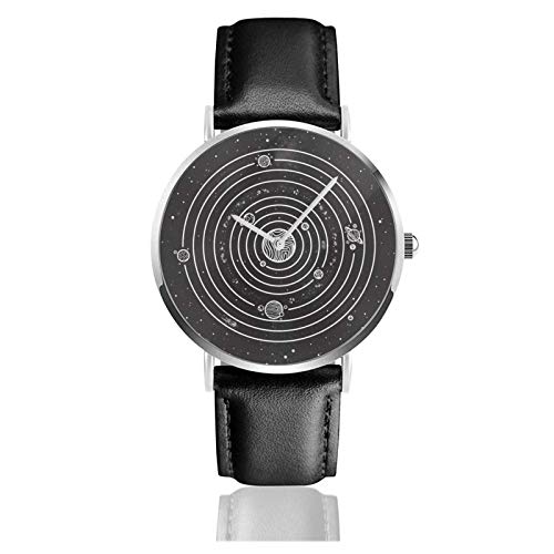 Reloj Wli con sistema solar, movimiento de cuarzo, correa de reloj de cuero impermeable para hombres, mujeres, reloj informal de negocios simple