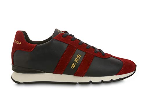 Renault Sport – Zapatillas para hombre Tendance 2019 – Piel Nubuck – Color: azul marino y rojo – Talla, Azul (azul marino y rojo), 44 EU