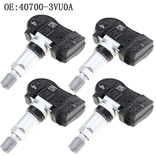 Sensor de presión de neumáticos 4PCS presión de neumático Sensor for Nota Qashqai TIIDA Hatchback X-T Renault Espace V KOLEOS 40700-3VU0A 407003VU0A para inspección de neumáticos (Color : Black)