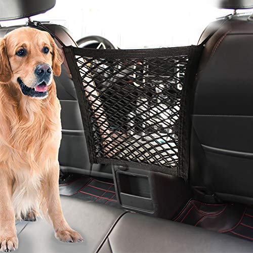 STARROAD-TIM Barrera de Coche para Perro, Asiento Trasero de Malla, Universal, para Asiento Delantero, para Mascotas, Organizador de Red para el Asiento Trasero del coch