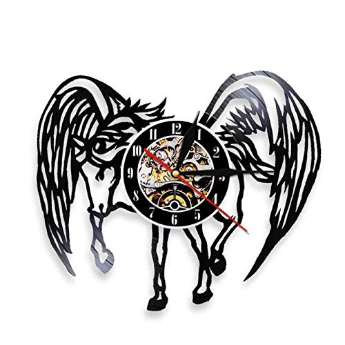 TeenieArt Pegaso Reloj De Pared De Vinilo para Decoración De Home Reloj De Pared, Ideas De Regalo para Niños Y Adolescentes, Moderno Reloj De Cuarzo Digital Creativo De 12Inch