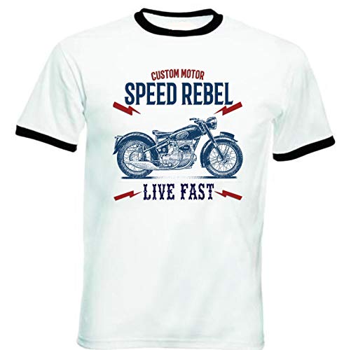 Teesandengines Sunbeam s8 1 Speed Rebel T-Shirt de Hombre con Bordes negrosSize Xxlarge