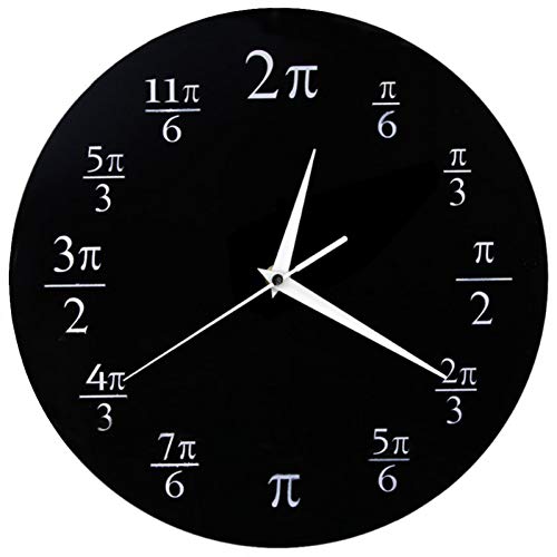 TIGOSM Reloj De Pared Mathematical Pi Classroom Black Quiz Reloj De Pared Decoración para El Hogar Geek Nerd Math Chic Gift