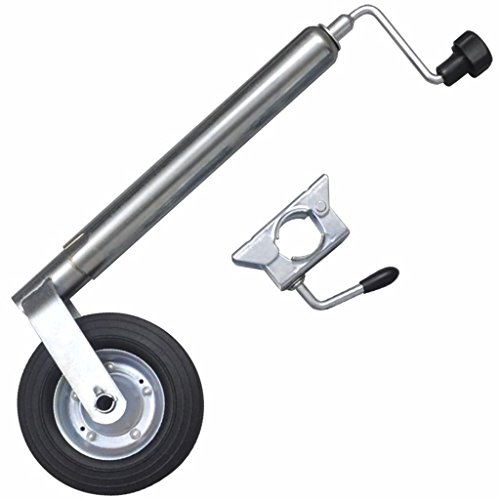 UnfadeMemory Rueda Jockey para Remolques,Caravanas,Autocaravanas,Diámetro del Tubo 48mm,Máxima Capacidad de Carga 150kg,Acero Galvanizado (con 1 Abrazadera Dividida)