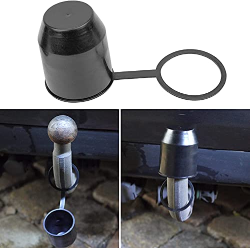 Vegena Tapa de Bola para Gancho de Remolque, para Cabeza de Bola de hasta Ø 50 mm Cubierta de Caucho para Bola de Remolque,Plástico del Coche de Remolque de Bola Cubierta,Negro