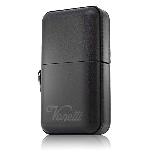 VONETTI Elegante caja de protección prémium Keyless Go con funda de piel auténtica, con bloqueo RFID, 9 cm, color negro