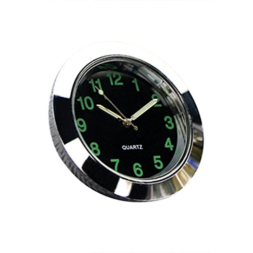 VORCOOL Reloj de salida de aire del coche universal Reloj luminoso del reloj de cuarzo noctilucente electrónico para la decoración interior del automóvil (plata)