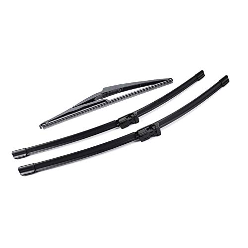 WLDZGGD Hojas de Repuesto Juego De Escobillas De Limpiaparabrisas Delanteras Y Traseras para Renault para Twingo 2 BJ 2007-2014 Parabrisas Ventana 24"+16" +12" limpiaparabrisas Trasero