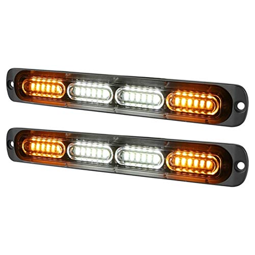 XIAOYAFANG HXFANG® 2pc Amber/White 24led Car Truck Emergency Advertencia Peligro Flash Strobe Light Bar