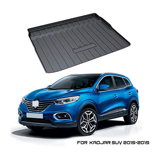 YEE PIN Alfombrilla de Goma para Maletero, para Renault Kadjar SUV 2015-2019, protección Lateral, Alfombrilla de Goma, Protector para Transporte Seguro de Equipaje, Antideslizante (Ajuste 3D)