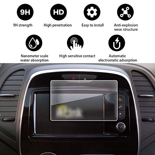 YEEPIN 7 Pulgadas Protector de Pantalla para Renaul Captur, Cristal Vidrio Templado Premium -9H Prevención de arañazos