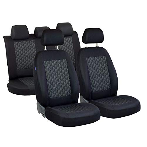 Zakschneider Fundas De Asiento para CAPTUR - Conjunto De Fundas - Color Premium Negro Gris Efecto 3D