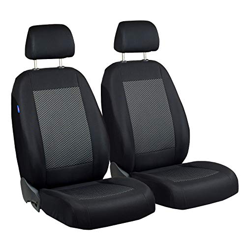 Zakschneider Fundas De Asiento para KANGOO - Fundas Delanteras - Color Premium Triángulos Negros