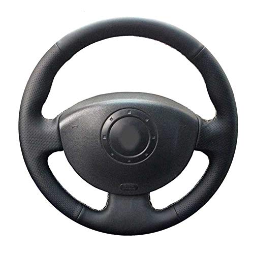 ZHHRHC Coche GNUPME Negro Cosido a Mano Cubierta de Volante de Coche de Cuero, para Renault Megane 2 2003-2008 Kangoo 2008 Scenic 2 2003-2009