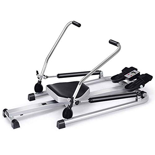 ZISITA Casa máquinas de Remo para Fitness,Cardio Entrenamiento Ajustable Resistencia Máquina de Remo, remero Pantalla LCD Ajustable Escultura del reposapiés del Cuerpo - Negro