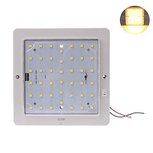 ZONCENG1 Lámpara de techo cuadrada LED de 12 V 9 W para remolque, barco, caravana, caravana, color blanco cálido