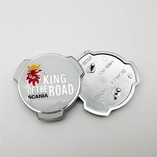 1 PC para la insignia de Scania Griffin 80mm ABS King Of The Road Logotipo de la parrilla delantera personalizada 1401610 (silver)