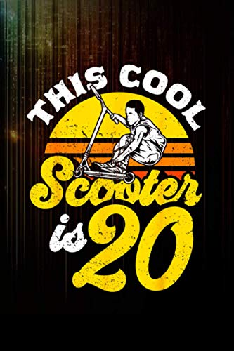 20th birthday retro scooter driver scooter boys kids Notebook 114 Pages Size 6''x9'' / College Ruled