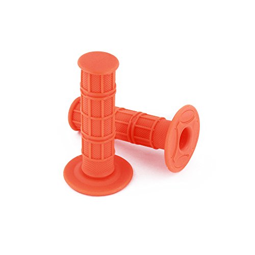 22MM 7/8"Puños de Manillar de la Motocicleta universales Mangos de Goma Antideslizante Motocross Gel Manillar - 2 Piezas (Naranja)