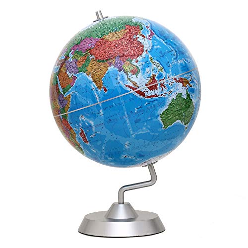 32CM Chinese Administrative Region Globe (silver plated round seat) 11-32-32(Chinese Edition)